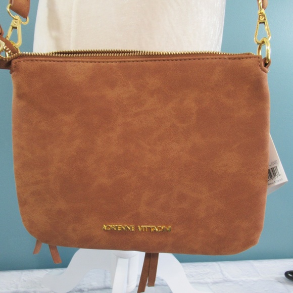 Adrienne Vittadini Brown Multi Zip Crossbody Bag - Picture 3 of 5
